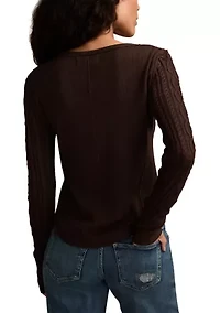 Sweater Sleeve Henley Shirt