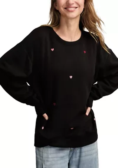 Long Sleeve Valentine Crew Neck Sweatshirt