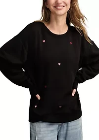 Long Sleeve Valentine Crew Neck Sweatshirt