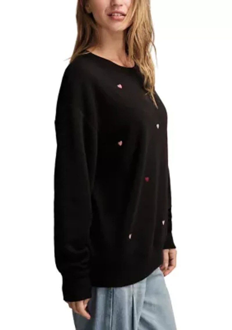 Long Sleeve Valentine Crew Neck Sweatshirt