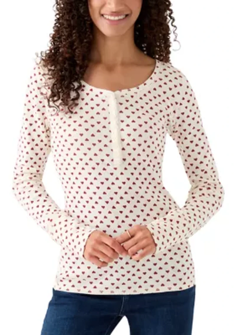 Long Sleeve Valentine's Henley Top