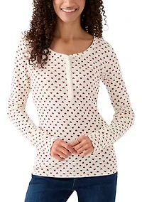 Long Sleeve Valentine's Henley Top