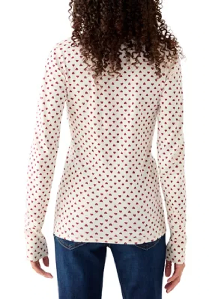 Long Sleeve Valentine's Henley Top