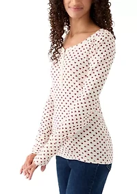 Long Sleeve Valentine's Henley Top