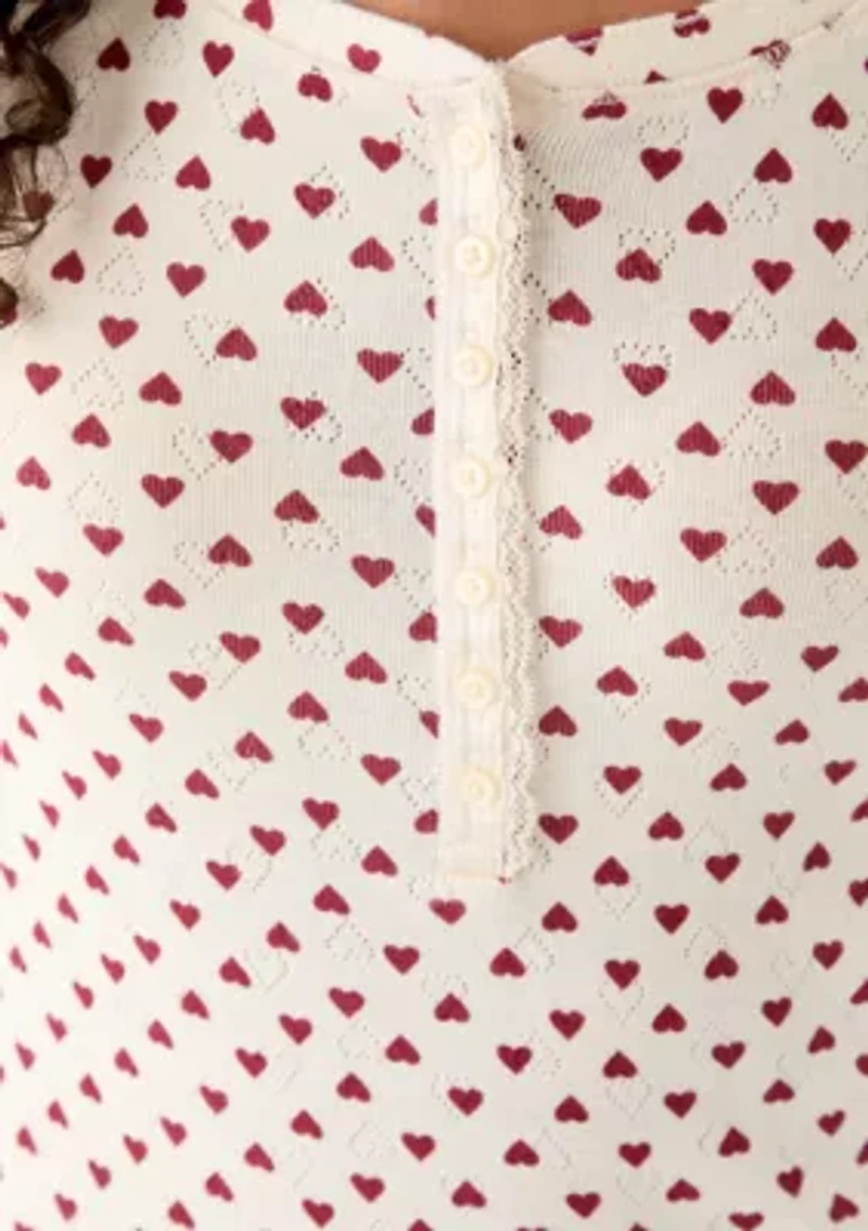 Long Sleeve Valentine's Henley Top