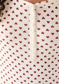 Long Sleeve Valentine's Henley Top