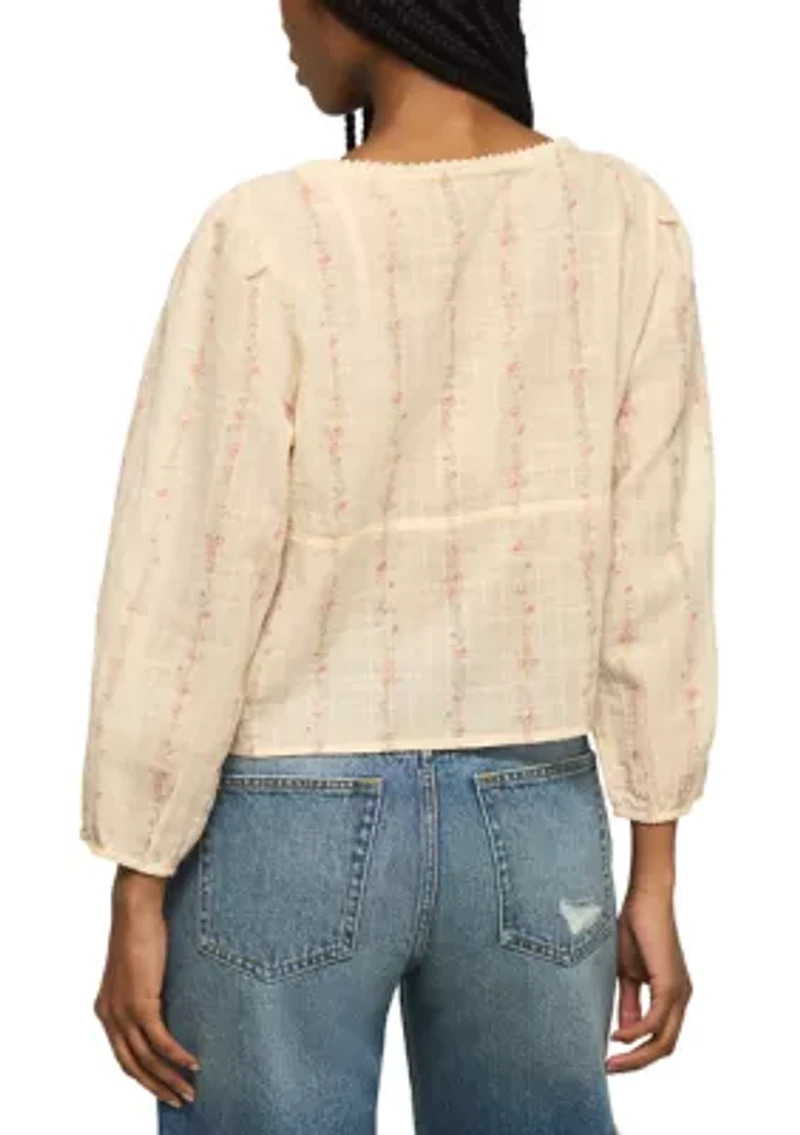 Women's Festival Cutwork Flyaway Blouse