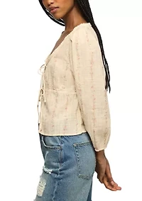 Women's Festival Cutwork Flyaway Blouse