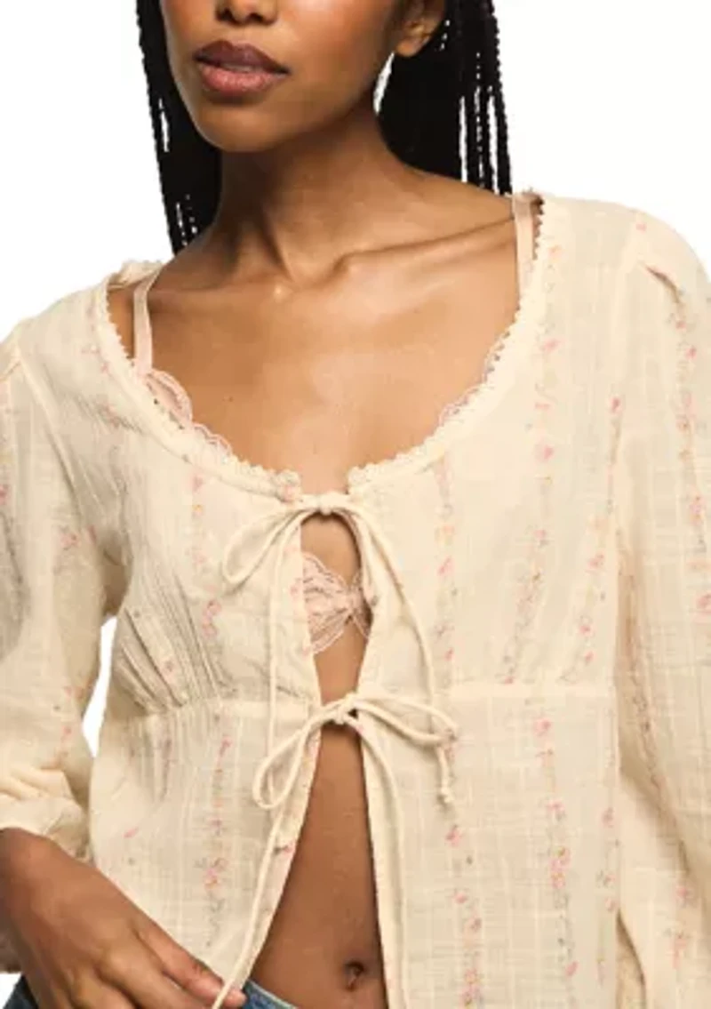 Women's Festival Cutwork Flyaway Blouse