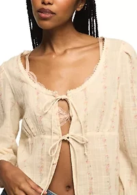 Women's Festival Cutwork Flyaway Blouse