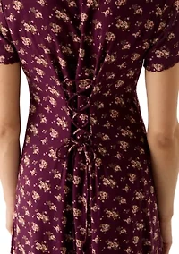 Women's Printed Short Sleeve Midi Dress