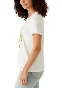 Women's Floral Ornate Frame Graphic T-Shirt