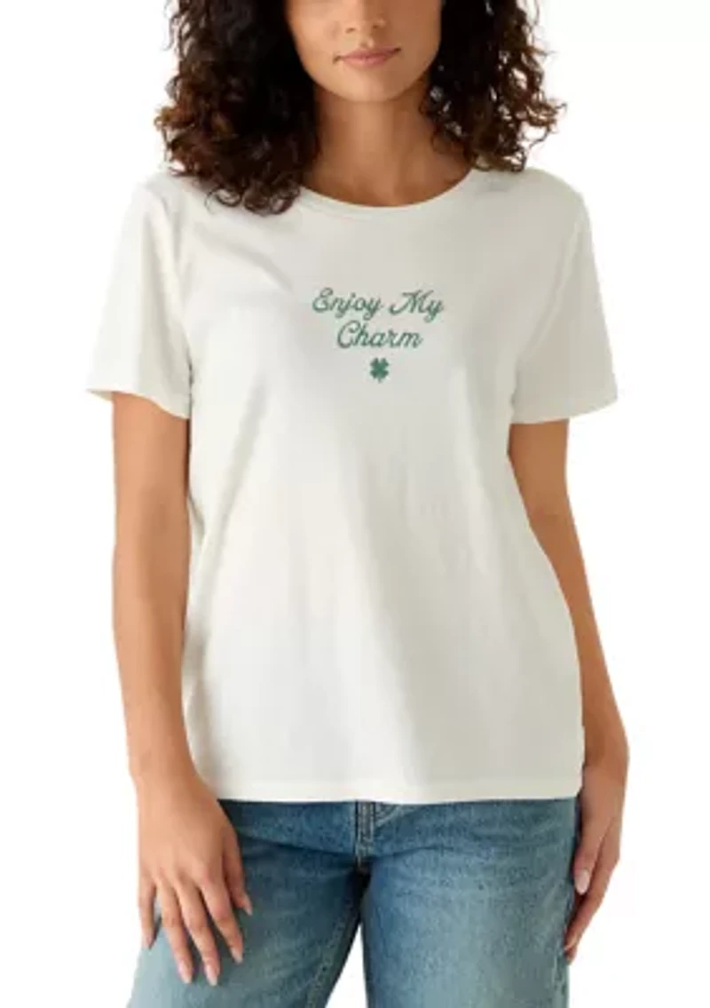 Women's 'Enjoy My Charm' Embroidered T-Shirt