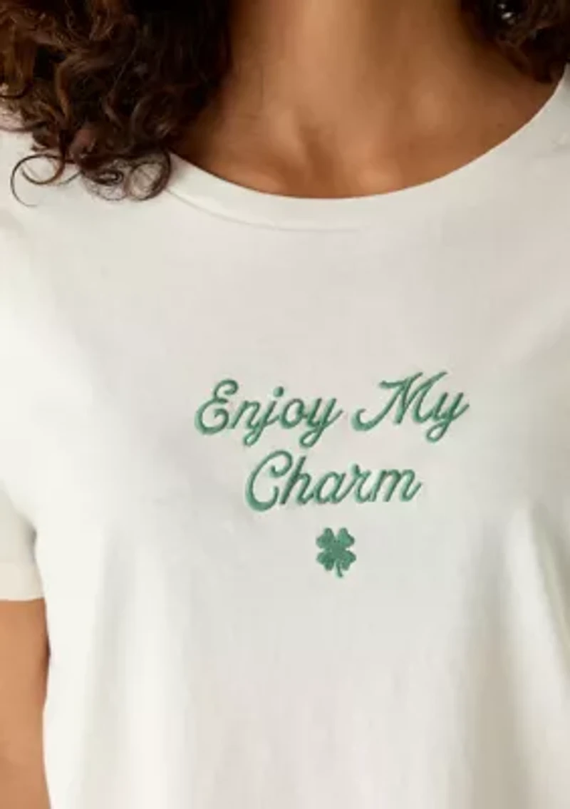 Women's 'Enjoy My Charm' Embroidered T-Shirt