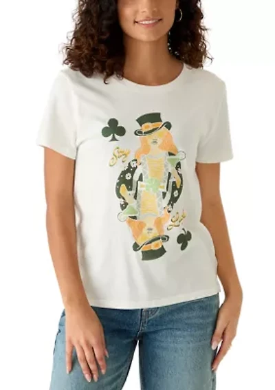 Women's Rolling Stones Clover Lips Graphic T-Shirt