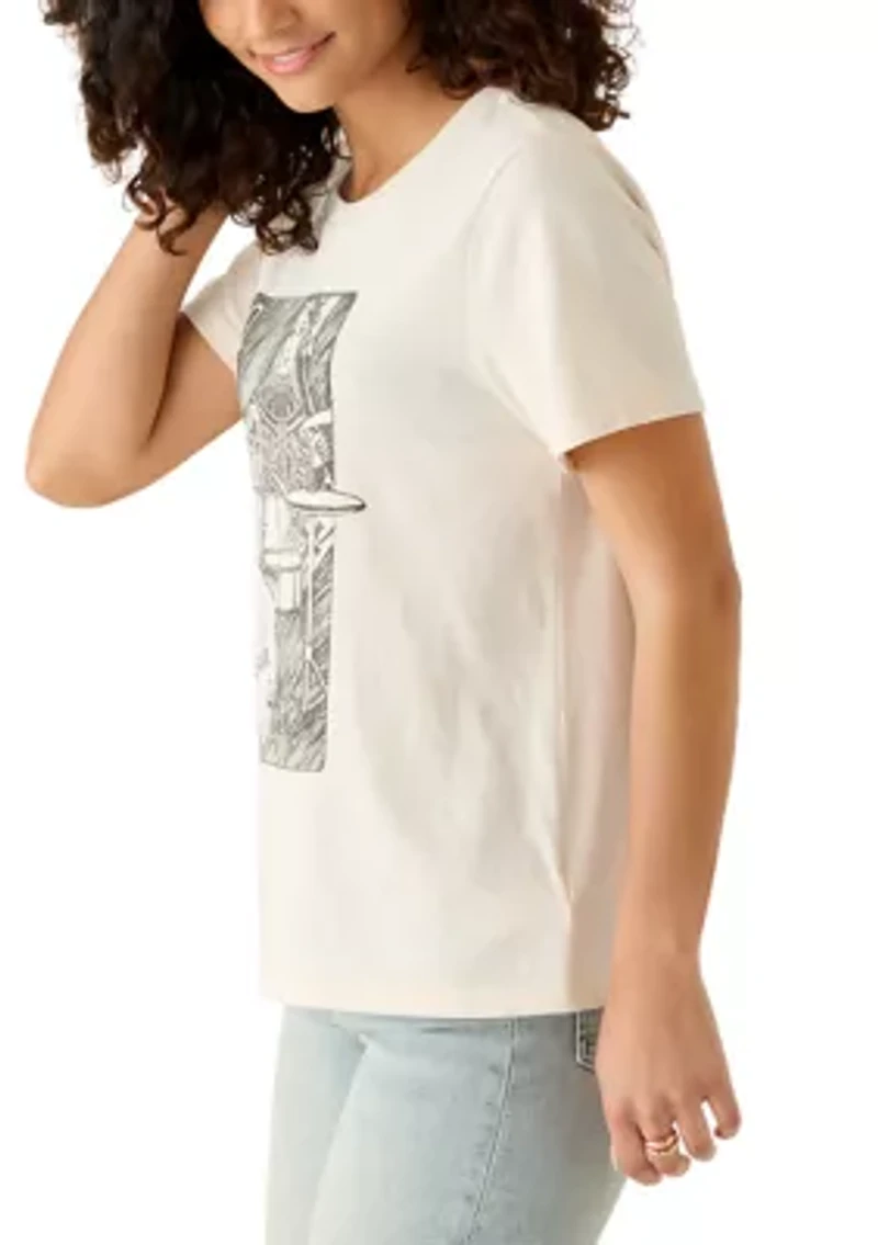 Women's Crew Neck Drummer Queen Graphic T-Shirt