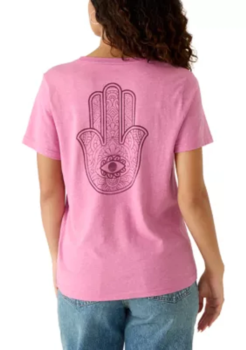 Women's Hamsa Eye Classic Crew Neck Graphic T-Shirt