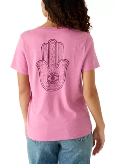 Women's Hamsa Eye Classic Crew Neck Graphic T-Shirt