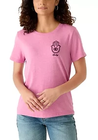 Women's Hamsa Eye Classic Crew Neck Graphic T-Shirt