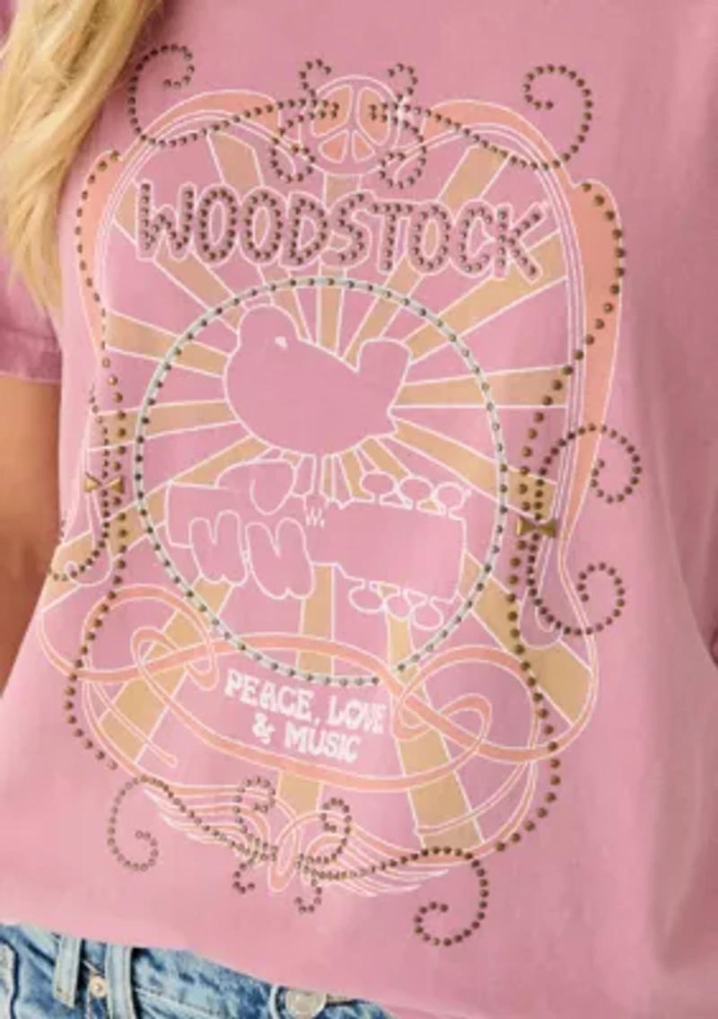 Women's Woodstock Peace Love Music Classic Graphic Shirt