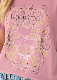 Women's Woodstock Peace Love Music Classic Graphic Shirt
