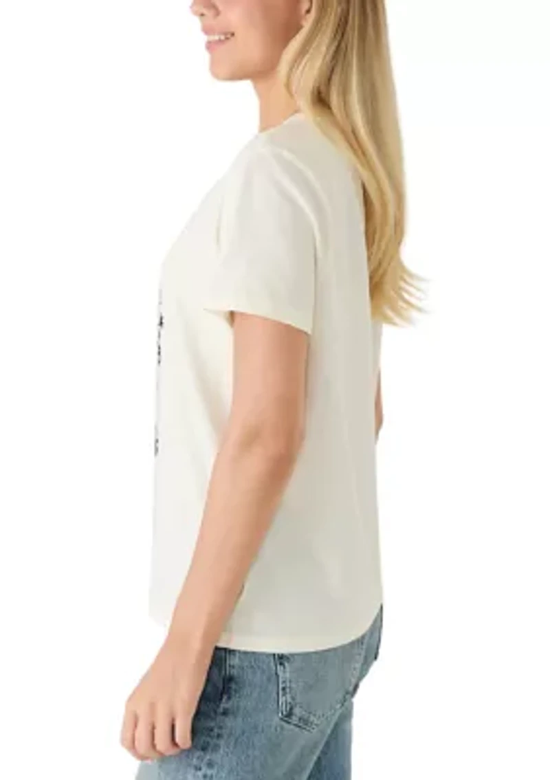 Women's Floral Skull Graphic T-Shirt