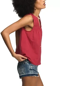 Women's Sleeveless Crochet Pintuck Top