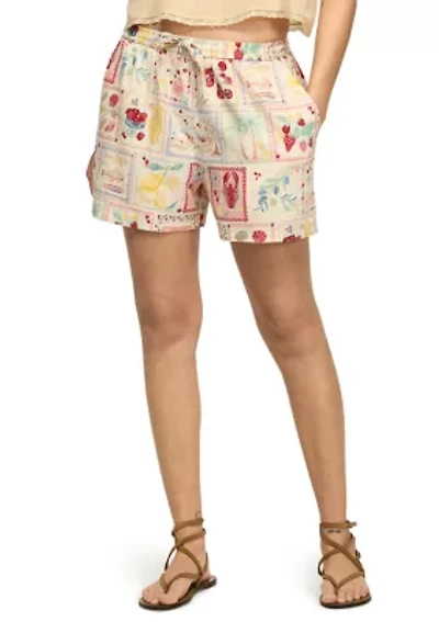 Women's Linen Postcard Shorts