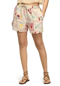 Women's Linen Postcard Shorts