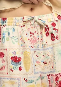 Women's Linen Postcard Shorts