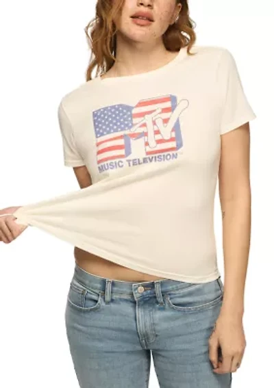 Women's Short Sleeve Americana MTV Graphic T-Shirt