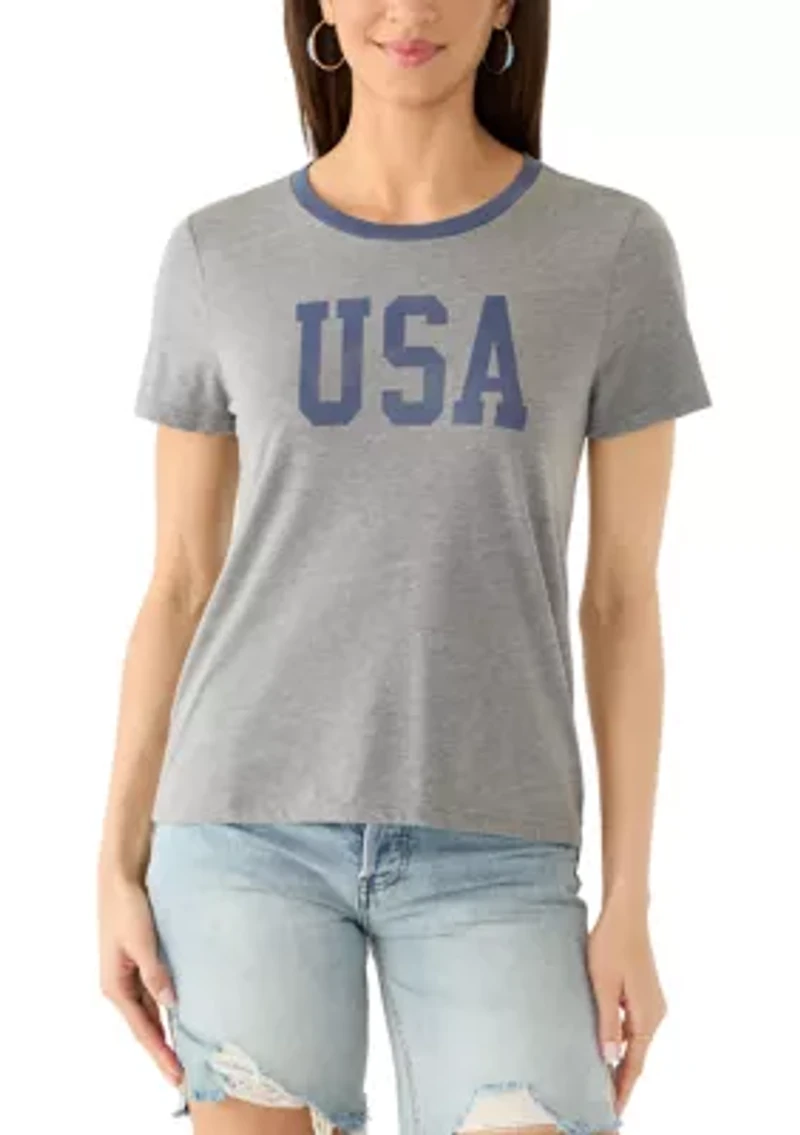 Women's USA Graphic Ringer T-Shirt