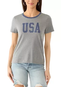 Women's USA Graphic Ringer T-Shirt