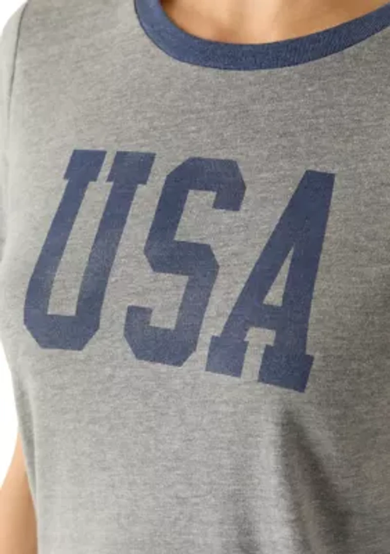 Women's USA Graphic Ringer T-Shirt
