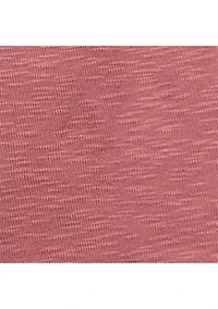 Crochet Trim Short Sleeve Henley