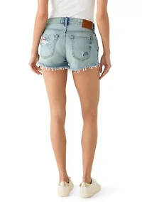 American Flag Patch Short Shorts
