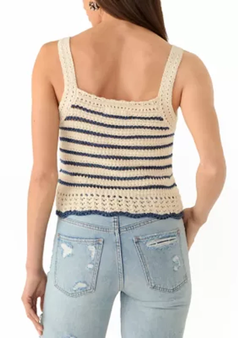 Stripe Crochet Sweater Tank