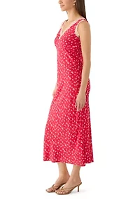 Lace Trim Ditsy Floral Midi Dress