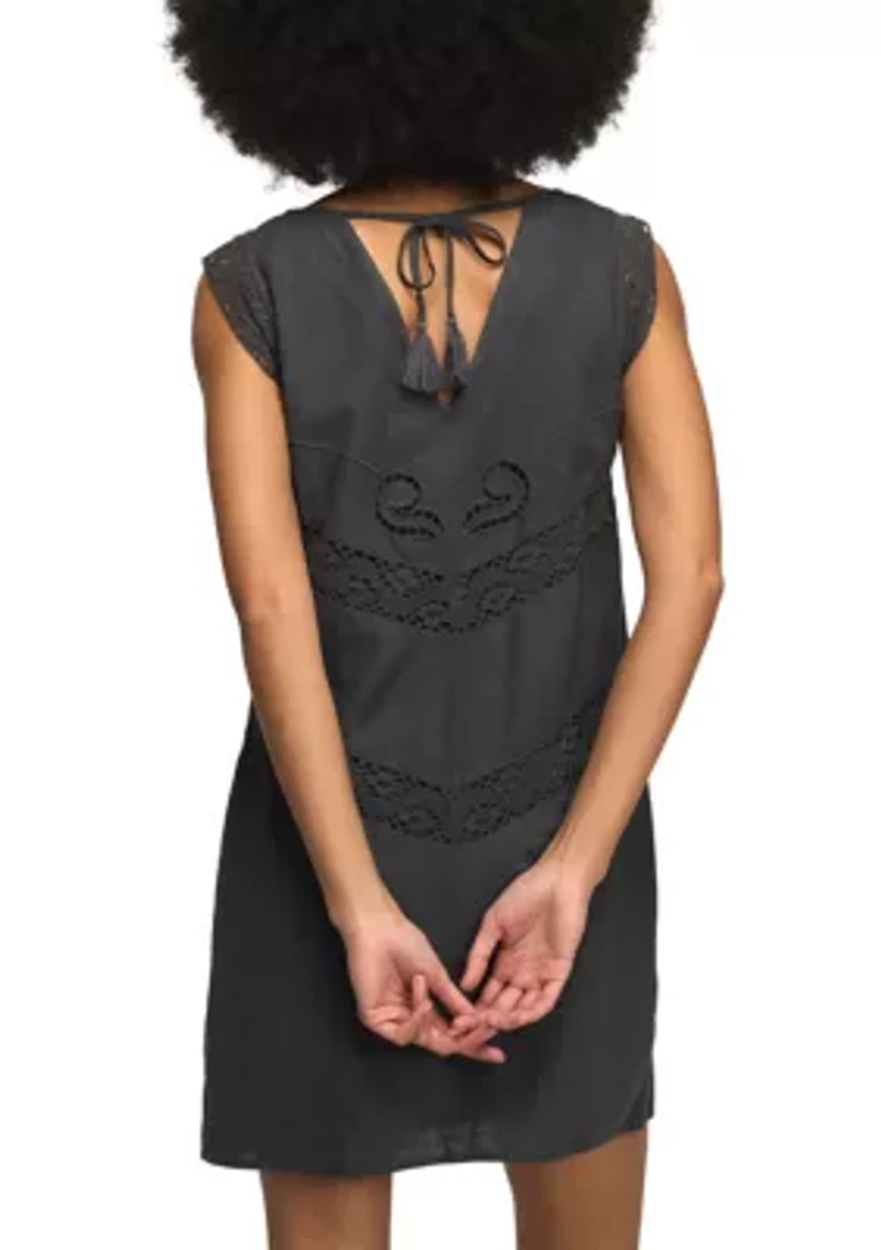 Women's Flutter Sleeve Lace Inset Top