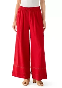 Wide Leg Pull On Linen Pants