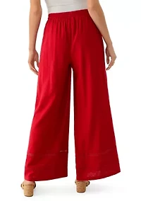 Wide Leg Pull On Linen Pants