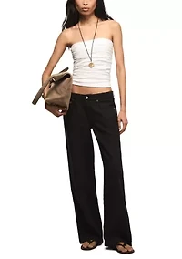 Women's Baggy Linen Wide Leg Pants