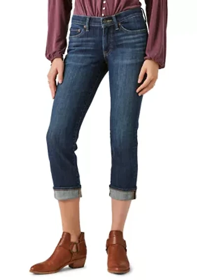 Mid Rise Sweet Crop Cuffed Jeans