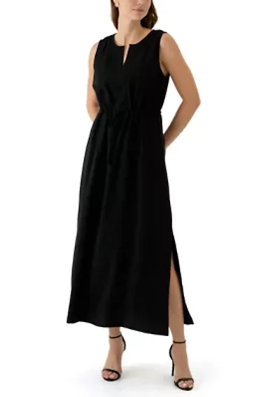 Women's Sleeveless Split Neck Maxi Dress