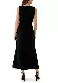 Women's Sleeveless Split Neck Maxi Dress