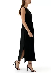 Women's Sleeveless Split Neck Maxi Dress