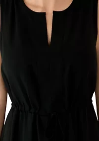 Women's Sleeveless Split Neck Maxi Dress