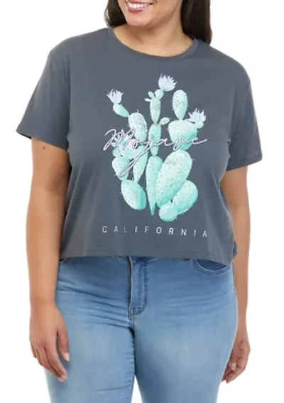 Plus Short Sleeve Cactus Graphic T-Shirt