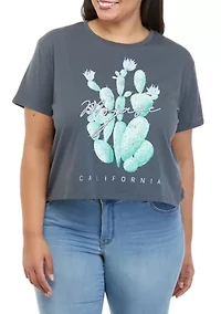 Plus Short Sleeve Cactus Graphic T-Shirt