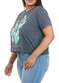 Plus Short Sleeve Cactus Graphic T-Shirt